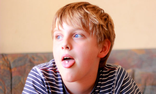 Child taking medication