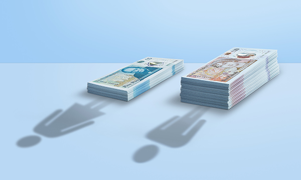 illustration of pay difference between men and women