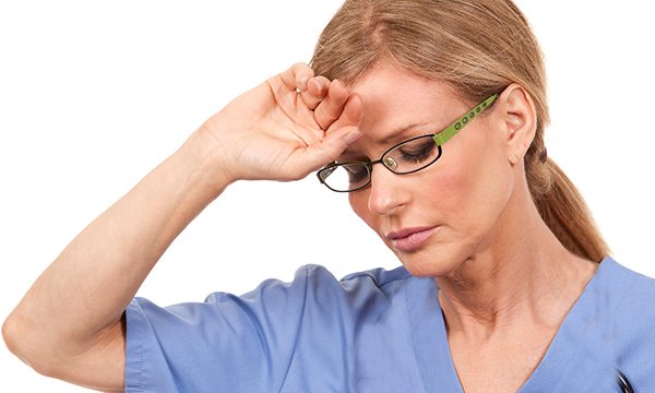 Nurse having hot flush