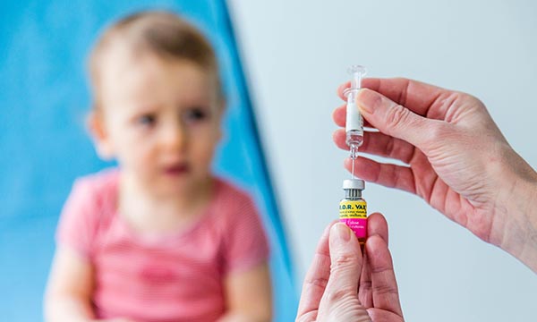 Child being vaccinated