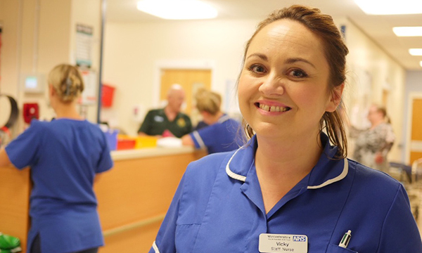 Vicky Hall working in the emergency department