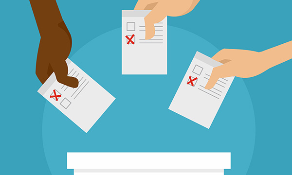 Inserting papers into ballot box