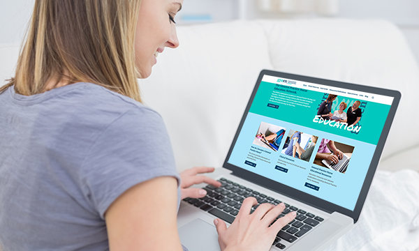 Nurse looking at the general practice nurse education network website