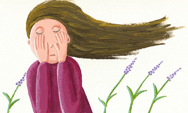 Illustration of bereaved person