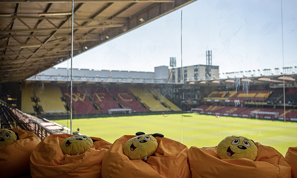 Picture shows the view from inside the sensory room at Watford FC for people with learning disabilities and autism 