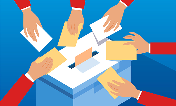 Illustration of people voting