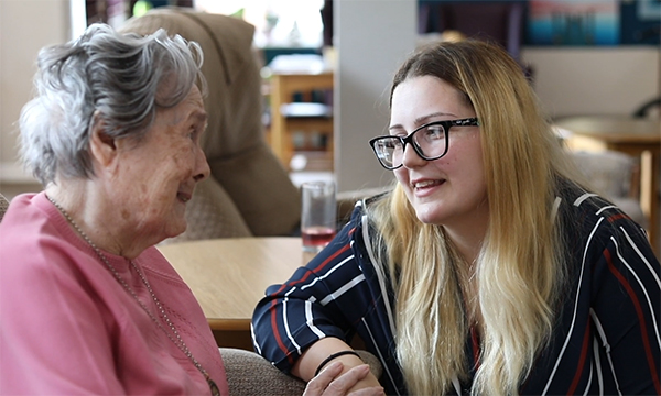 A screengrab from one of the Skills for Care videos