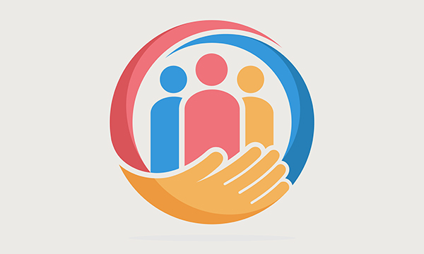 Picture is abstract illustration showing three figures held within a hand. A guide on staff retention lists best practices, with suggestions including flexible working and pension options as well as support during menopause.