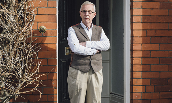 Man observing a minute's silence