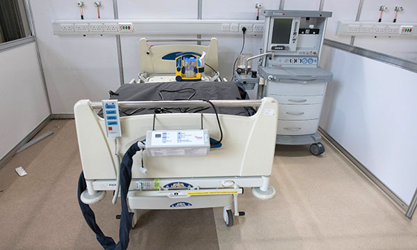 Picture shows an empty bay at London’s Nightingale Hospital. A newspaper report that 50 patients were rejected by the London temporary hospital was called misleading by the Department of Health and Social Care