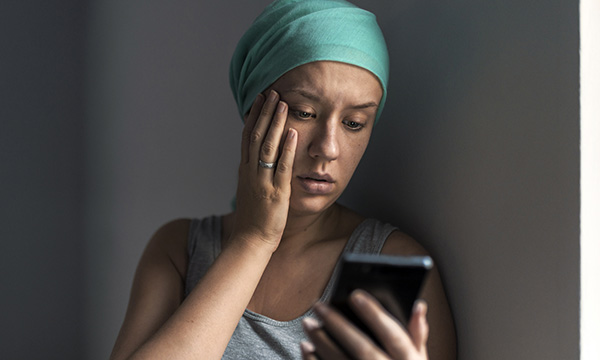 Picture of a worried patient with cancer