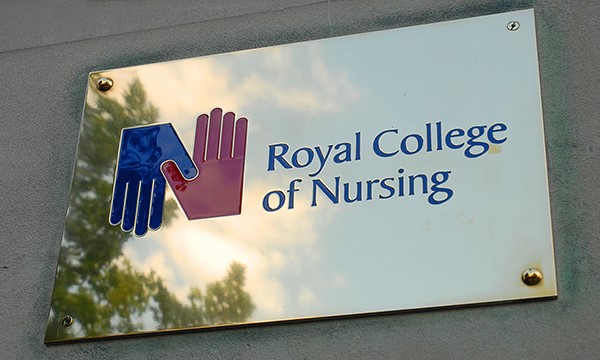 RCN sign outside RCN headquarters, Cavendish Square, London