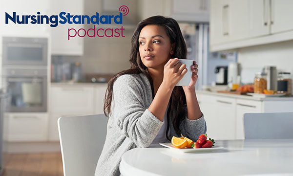 Nurse's morning routine eating a healthy breakfast