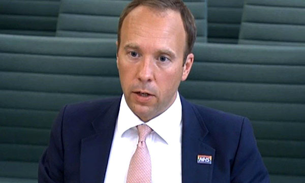 Health and social care secretary Matt Hancock