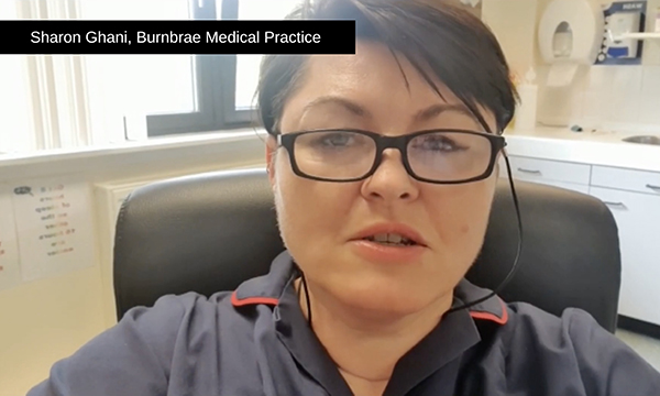 Still from video showing nurse Sharon Ghani, who says she received racist abuse because of her family name