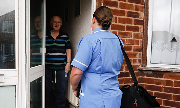 District nurse on a home visit