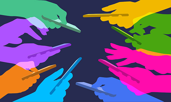 Mobile phones sharing information