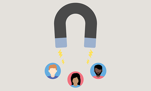 Image depicting a magnet attracting figures representing nurses