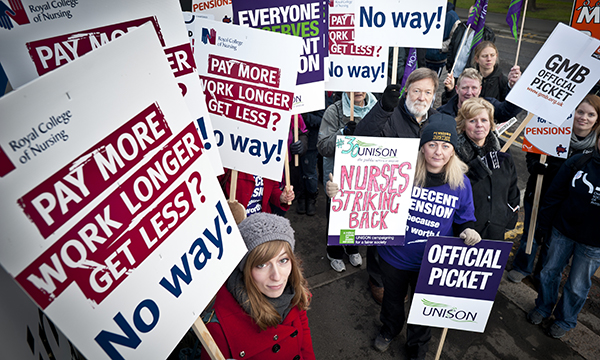 Picketing at Newcastle's Royal Victoria Infirmary