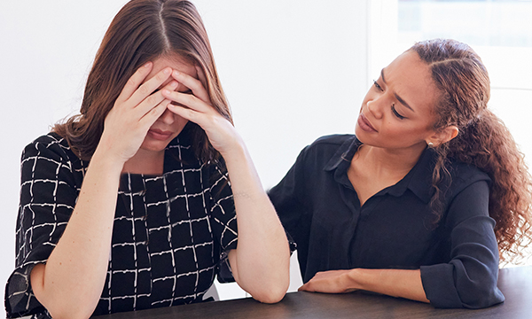 Comforting colleague