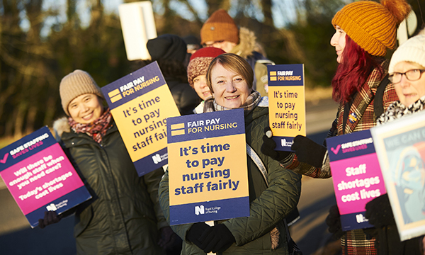 Strikers at the University Hospital of North Durham