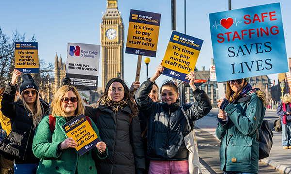 Picket line at the Royal Marsden Hospital in London