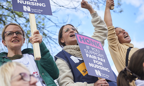 Strikers at York Hospital on 1 May