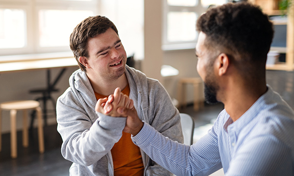 A young man with learning disabilities bonds with another man, learning disability nursing as a specialty is under threat