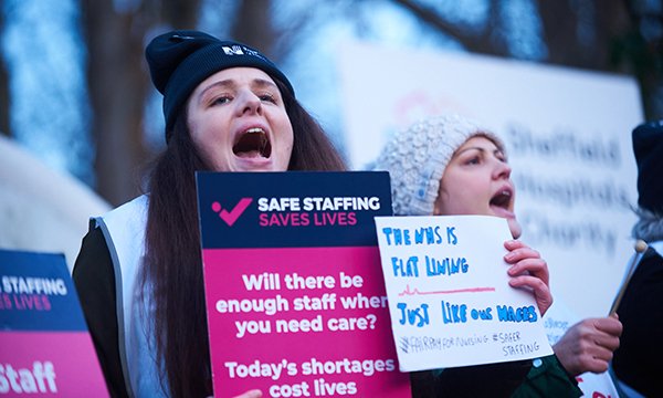 Strikers at Sheffield’s Northern General Hospital in December