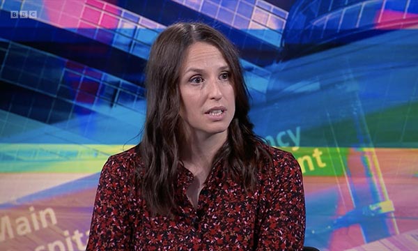 Advanced nurse practitioner Rebecca Wight speaking on BBC TV's Newsnight 