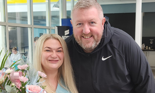 Photo of nurse Kayleigh Garcia with the man whose life she saved, Ste O’Grady