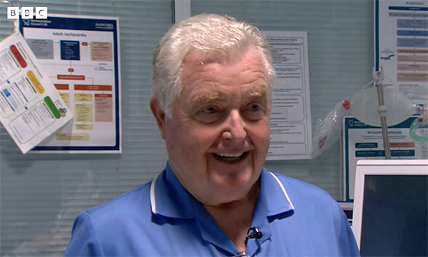 Photo of nurse Jimmy Cooper, still working as he approaches 80