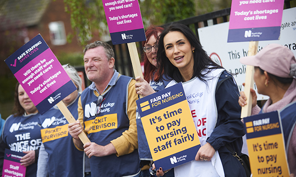 Striking nurses in Harrogate in May 2023 