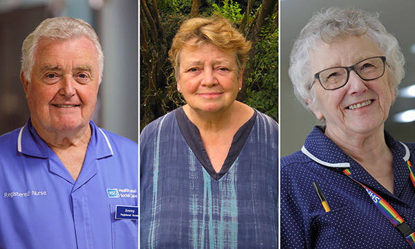 Montage shows nurses Jimmy Cooper, Celia Manson and Barbara Craven, who have all chosen not to retire fully
