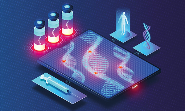 An illustration depicting how personalised medicine and genomics can improve a person’s cancer care