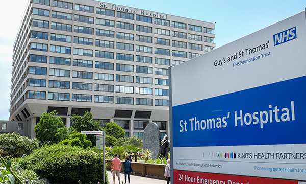 Exterior of St Thomas’ Hospital building in London