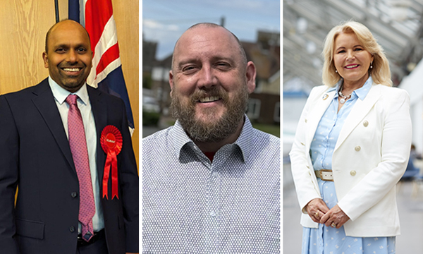 Images shows a montage of the three new nurse MPs, from left to right: Sojan Joseph, Kevin Mckenna, and Pat Cullen