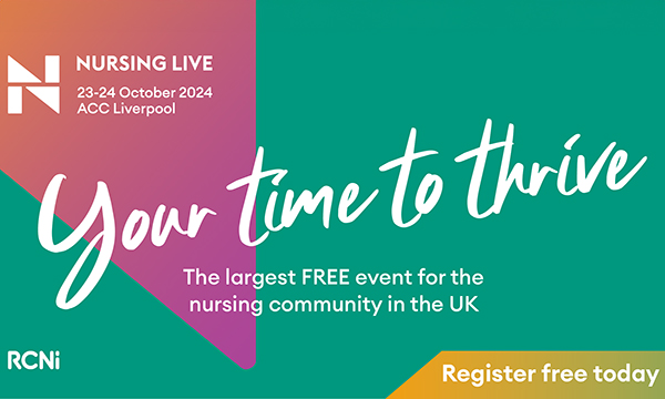 Nursing Live banner with Your time to thrive on it