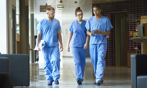 Well-fitting shoes for nursing shifts: many nurses walk a lot during shifts and well-fitting shoes are key to preventing injury