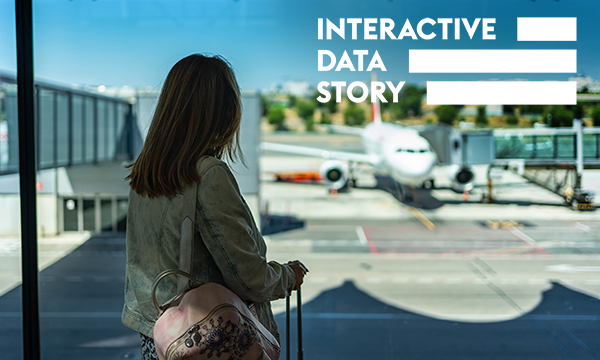 Nursing staff leaving the UK most often choose to move to Australia, Ireland, New Zealand, the USA or Canada, all of which offer better pay. Image shows a woman standing in an airport terminal looking out to planes on the tarmac