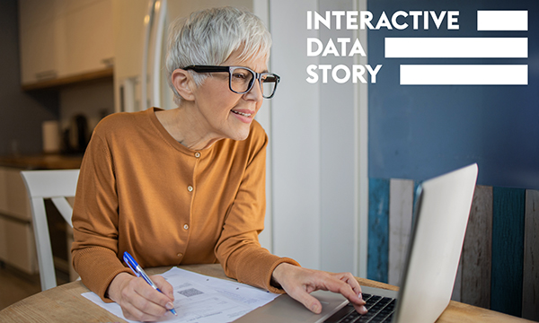 Woman does calculations at home. Nurses in the NHS pension scheme need to work out te impact of working versus partial or full retirement