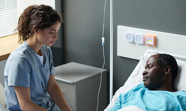 Talking to patients about death: nursing student sits in silence at patient’s bedside