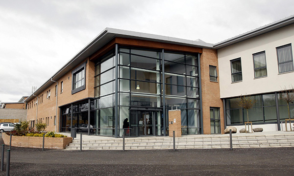 District nurses protested at the Gartnavel Royal Hospital in Glasgow