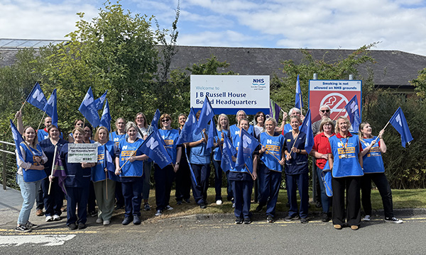 Nurses at NHS Greater Glasgow and Clyde stage a protest in August 2025 for ‘fair and appropriate’ pay banding