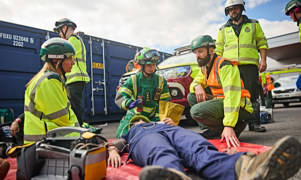 Road traffic accidents: students and paramedics participate in a simulation exercise in Huddersfield