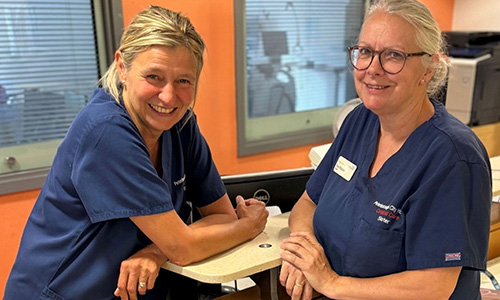 Nursing friendships: two nurse friends stand side by side