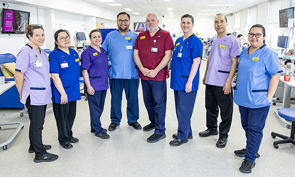 Frimley Health NHS Foundation Trust staff in their new colour-coded uniforms