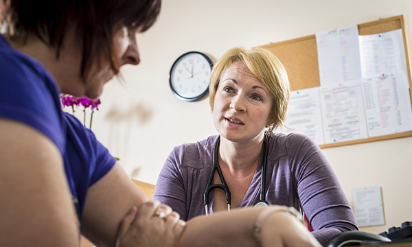 Talking to a patient