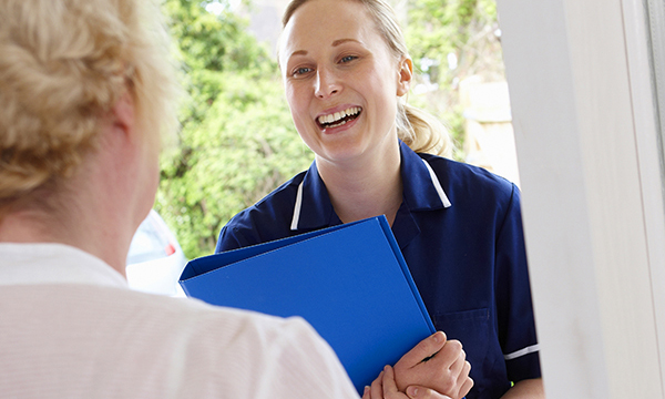 nurse making home visit
