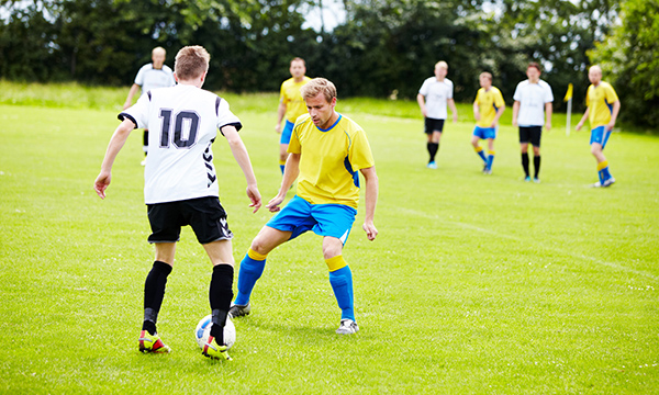 men playing football